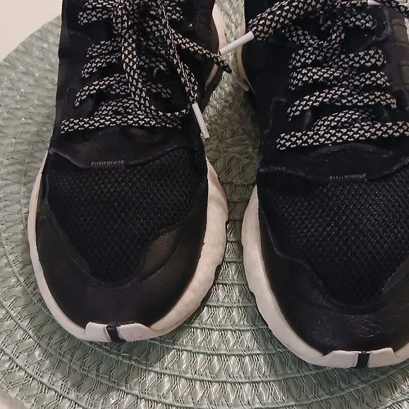 adidas Black and White Mesh Athletic Shoes - Picture 4 of 5